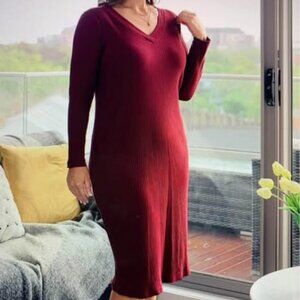 Ladies Size 2X Holiday design burgundy dress